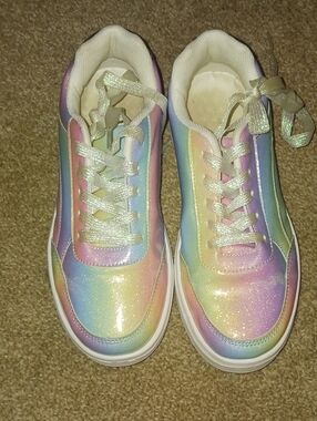 Kids Rainbow Glitter Low-Top Sneakers